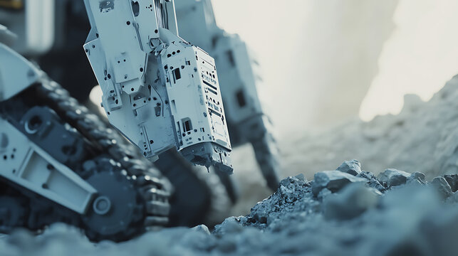 Engineer programming a lithium mining robot in a lab environment. Featuring robotics programming