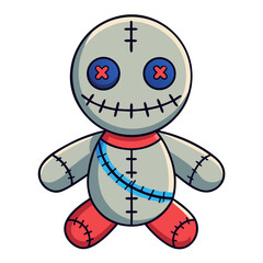 Voodoo doll illustration depicting a quirky character design  