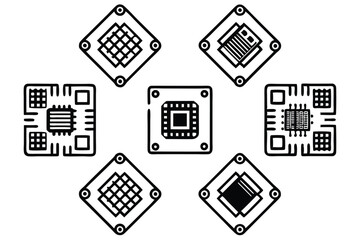 motherboard line art innovative schematic diagram sketch design