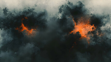 Fiery cloudscape, dramatic sky, storm brewing, ominous background, for weather forecast