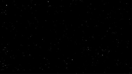 Flying dust particles on a black background. Falling snow isolated on black background. Night sky. Snowfall on a black background. Vector illustration.