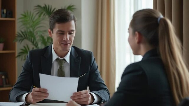 Lawyer Consulting with Client at Office Desk
