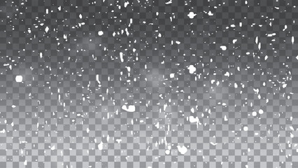 White small falling snowflakes. Snow storm effect,