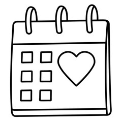 Heart-Highlighted Calendar Icon Design