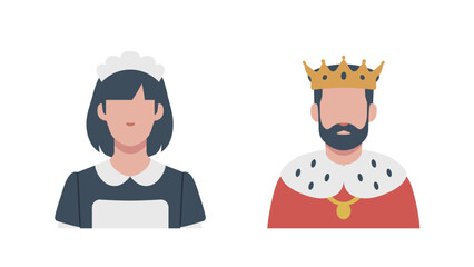 King and maid face set