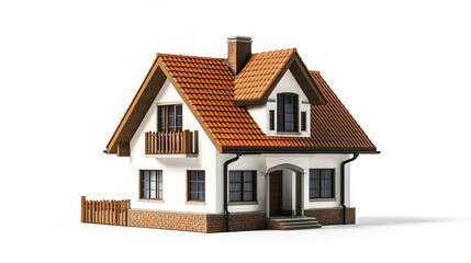 Charming house with red roof and white walls, perfect for rental purposes