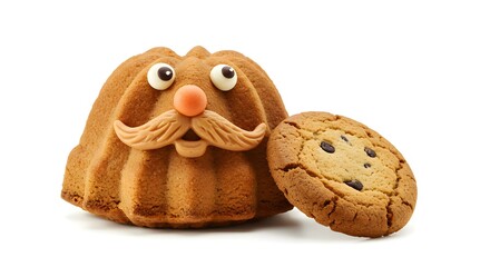 Herman cake cookie white background