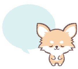 お辞儀するチワワと吹き出し