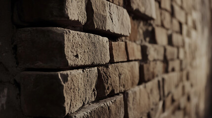 Mason building a brick wall with precision on a construction site. Featuring masonry and brickwork