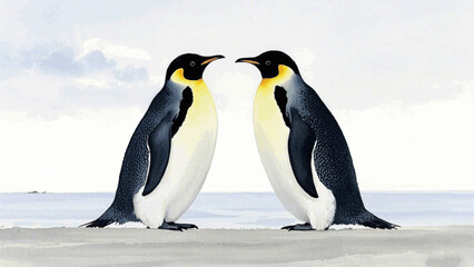 Splash of the south penguin isolated watercolor vector illustration svg