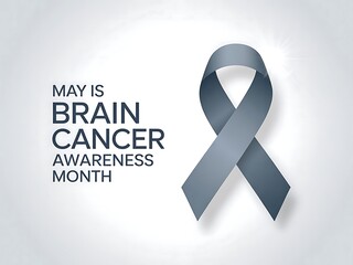 A gray ribbon symbolizes hope and remembrance during Brain Cancer Awareness Month, a poignant reminder for support and understanding.