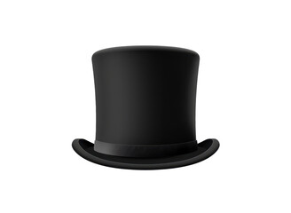 black medieval english cylinder top hat isolated on white or transparent png