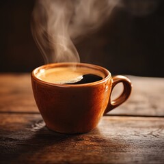 Fototapeta premium A beautifully styled cup of coffee captured in natural light on a bright surface
