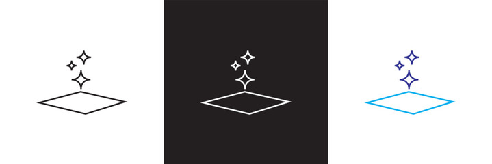 Cleaning icons set.  Vector for websites, mobile interfaces, presentations, banner, visual branding etc. Vector illustration. isolated on white and black background. EPS 10