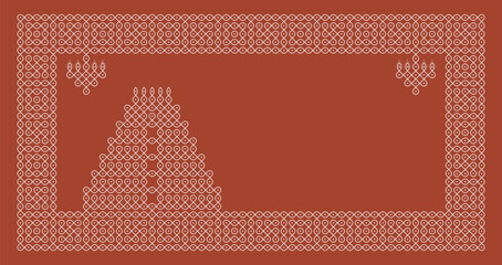 Indian Traditional and Cultural pulli Kolam art background 