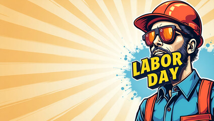 Showcase effective labour day awareness campaign imagery featuring bold graphics and informative design elements to promote worker rights and union benefits in  Photo Stock  Concept  and empty space o
