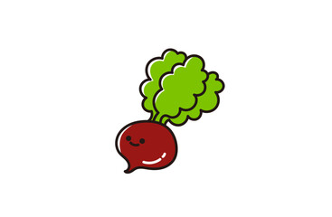 かわいいラディッシュの野菜イラスト