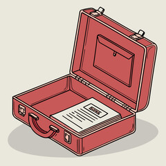 colorful Briefcase Carrying File  3D Office Report and Paperwork Icon