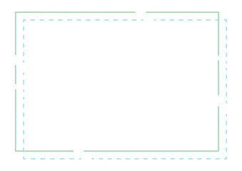 緑の四角い途切れた重なり合うフレーム背景