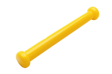 Creative yellow roller tool with rounded ends resting on a soft surface, inviting exploration and innovative crafting ideas for all ages isolated on transparent background