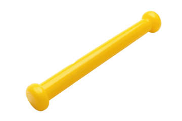 Creative yellow roller tool with rounded ends resting on a soft surface, inviting exploration and innovative crafting ideas for all ages isolated on transparent background