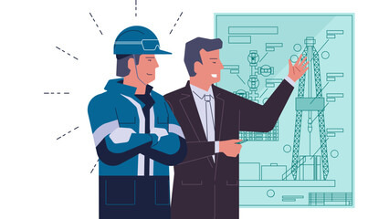 Vector illustration of electrical engineering survey