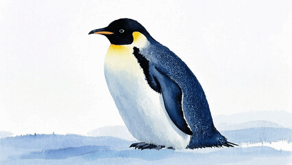 Fototapeta premium Polar palette penguin isolated watercolor vector illustration svg