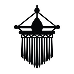a macramé wall hanging silhouette vector illustration.