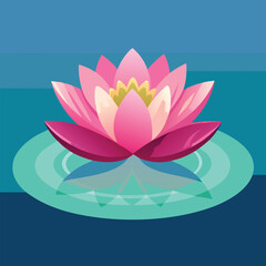 Fototapeta premium a photograph of a vibrant pink water lotus flower.