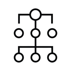 Hierarchy Diagram Network Structure in Black Outline Icon