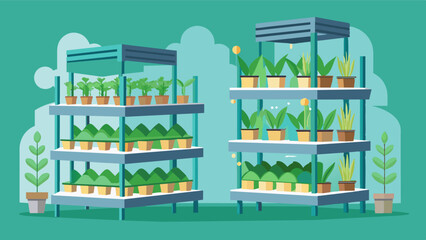 Modular Design Vertical farms are designed in a modular way allowing for easy expansion and customization based on the specific needs of different crops.. Vector illustration