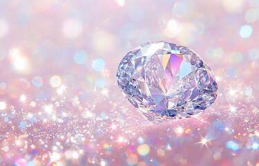 Diamond on Glittery Background