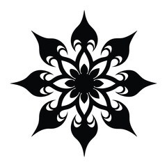 vector black and white flower