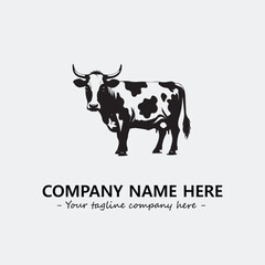 Cow illustration black and white for logo company vector image
