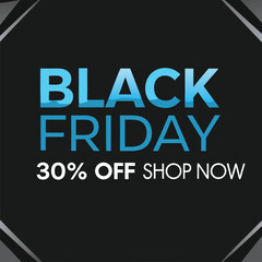 Obraz premium Black Friday typography banner. Black Friday modern linear typography text illustration isolated on black background. Design template for Black Friday sale banner.