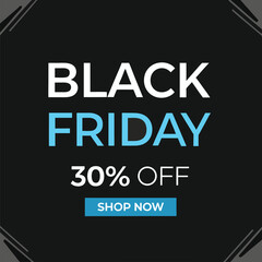 Fototapeta premium Black Friday typography banner. Black Friday modern linear typography text illustration isolated on black background. Design template for Black Friday sale banner.