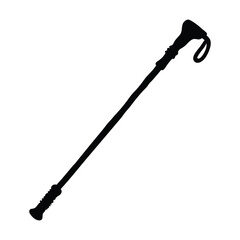 Black metal golf club and hammer tool silhouette, isolated sport equipment.