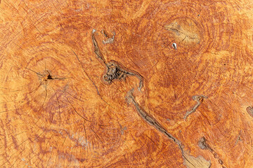Closeup reveals the rich brown texture of old cut wooden planks, a natural abstract pattern with...
