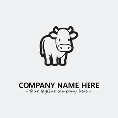 Cow illustration black and white for logo company vector image
