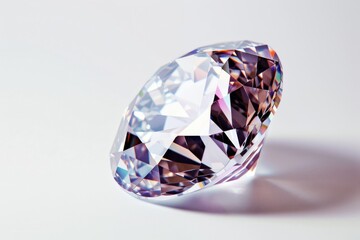 A sparkling diamond capturing light beautifully on a smooth surface, showcasing its brilliant cuts and reflections in natural light isolated on transparent background