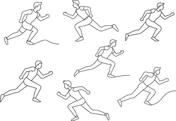 Fototapeta premium Runners in Action A Collection of Sports Illustrations