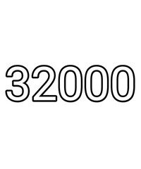 Black and white color numbers 32000