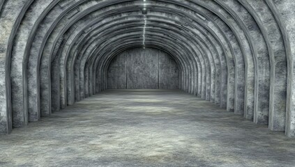 Fototapeta premium Empty Grey Concrete Archway