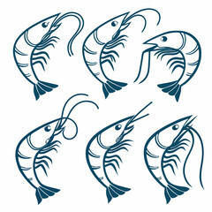 shrimp vector illustration icon