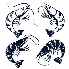 shrimp vector illustration icon