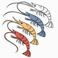 shrimp vector illustration icon