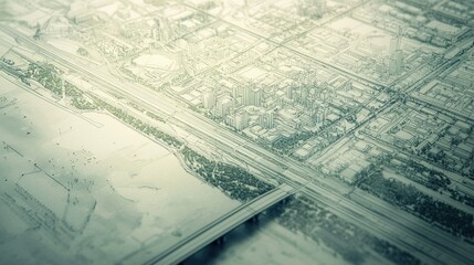 Obraz premium Aerial Winter Cityscape Highway Intersection