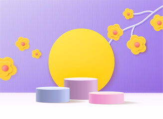 3d rendering, Abstract minimal stage for product display present background.