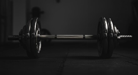Monochromatic Barbell: A Dramatic Still Life of Fitness
