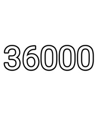 Black and white color numbers 36000